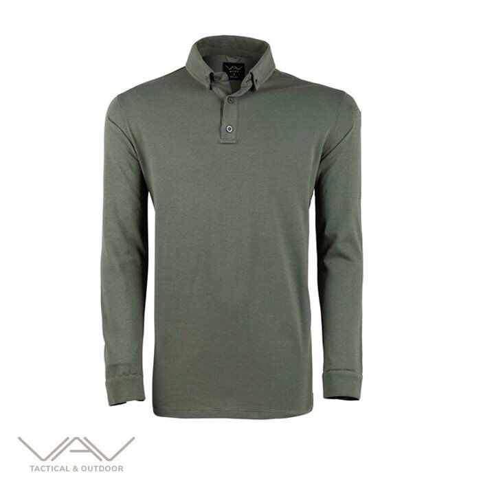VAV Tlac-04 Polo Yaka Uzun Kol Tişört Haki L