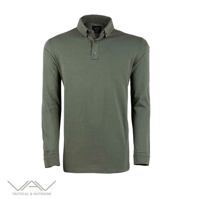 VAV Tlac-04 Polo Yaka Uzun Kol Tişört Haki M