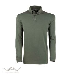 VAV Tlac-04 Polo Yaka Uzun Kol Tişört Haki M