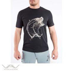 VAV Baseti-02 Yuv. Yaka Tişört Siyah Balık D. XS
